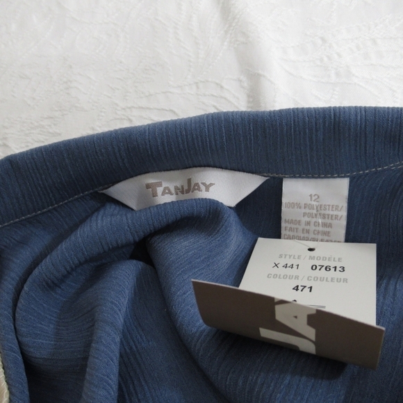 TanJay Blue and Beige Patchwork Blouse Size 12 - Picture 5 of 8